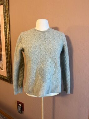 Banana Republic Wool and Cashmere Crewneck Sweater in Light Sage size M